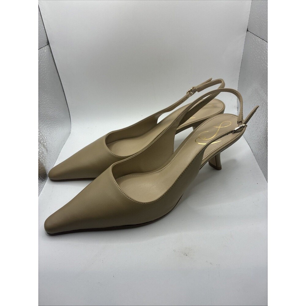 Sam Edelman Women’s Bianka Beige Slingback Pumps New